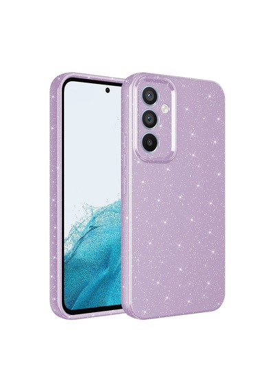 Galaxy A14 Kılıf Kamera Korumalı Simli Lüks Zore Koton Kapak-lila