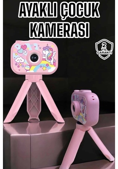 Ayaklı Mini Fotoğraf Makinesi Çocuk Için Eğitici Video Kamera Kopya