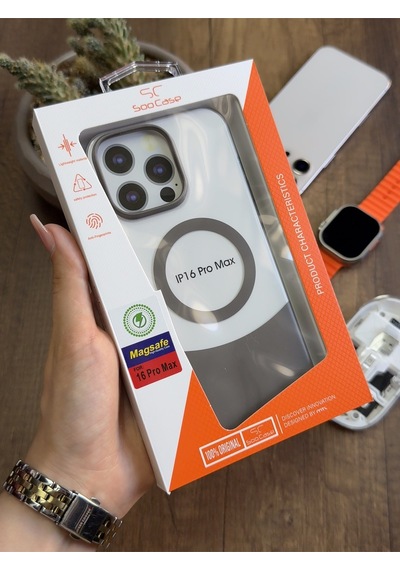 Apple iPhone 16 Pro Max Magsafe Uyumlu Mika Sararmaz Kılıf Soocase720 Çok Renkli