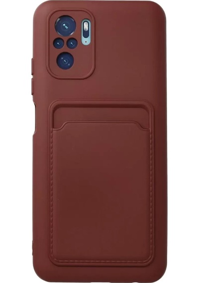 Mey İthalat Redmi Note 10s Kılıf Kelvin Kartvizitli Silikon - Bordo