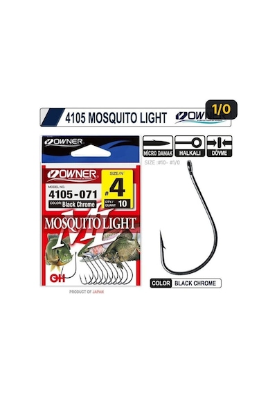 Owner 4105 Musquito Light Black Chrome İğne 1/0
