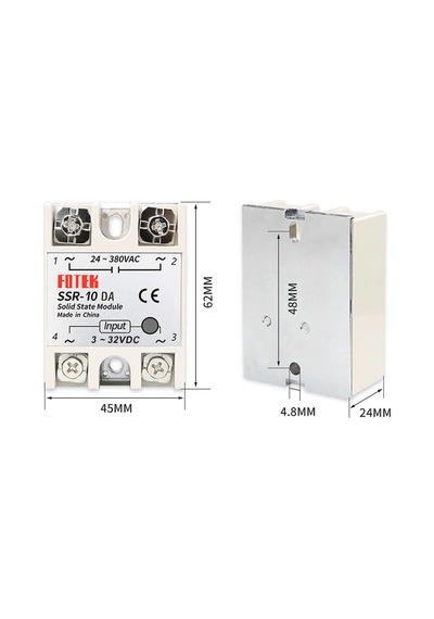 SSR-10DA SSR Röle 10A AC 24-380V Tek Fazlı Solid State Röle Elektronik Anahtar