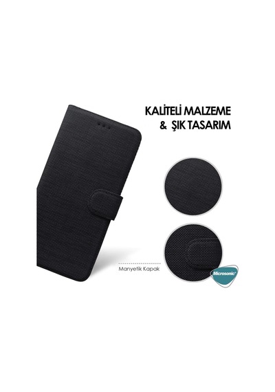 Samsung Galaxy S23 Plus İçin Kılıf Fabric Book Wallet Mor Galaxy S23 Plus İle Uyumlu Kılıf - Mor Çok Renkli