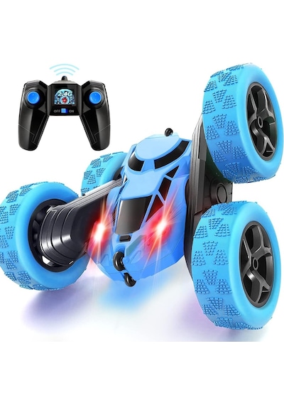 Mj Toys Uzaktan Kumandalı 360 Şarjlı Çift Yönlü Akrobat Araba Akrobat Araba Çılgın Stunt Rc Araba Mavi