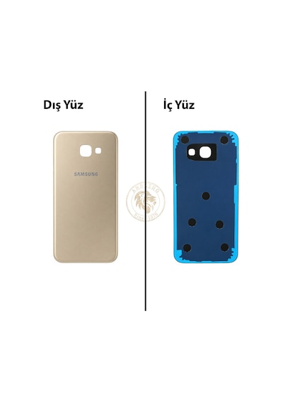 Samsung Galaxy A3 2017 A320 Gold Renk Arka Kapak Arka Cam Batarya Kapağı Pil Kapağı Lazer Kesim Back Cover Galaxy A3 2017 Uyumlu