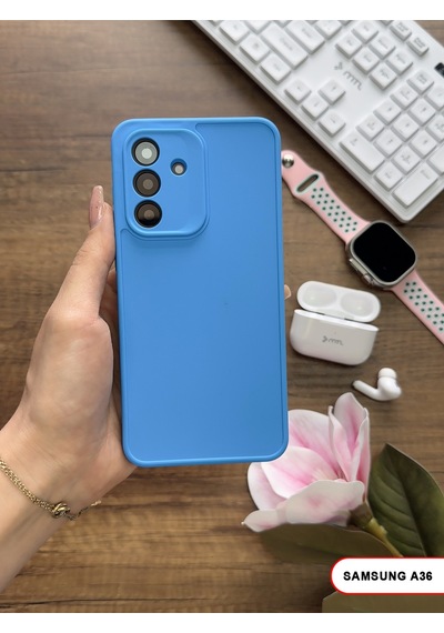 Samsung Galaxy A36 Uyumlu Kamera Korumalı Darbeye Dayanıklı Renk Atmayan Keep Silikon Kılıf Mavi
