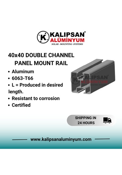 40x40 Çift Kanallı Panel Montaj Rayı 2000 Mm 3 Adet