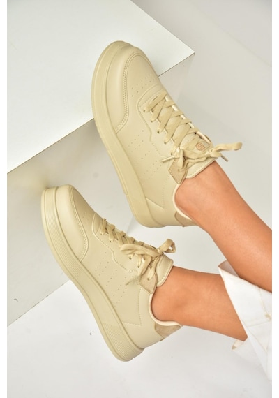 Fox Shoes U702015809 Bej Spor Ayakkabı Sneakers Bej-suni Deri Bej