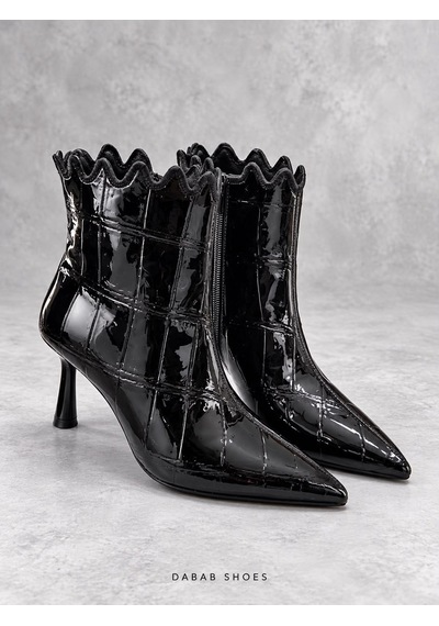 Dabab Shoes Carmen Kadın Siyah Kroko Rugan Sivri Burun Fermuarlı Sıcak Astarlı 7 Cm İnce Topuklu Bot Bootie Dabab Shoes Carmen Kadın Siyah Kroko Rugan Sivri Burun Fermuarlı Sıcak Astarlı 7 Cm İnce Topuklu Bot Bootie