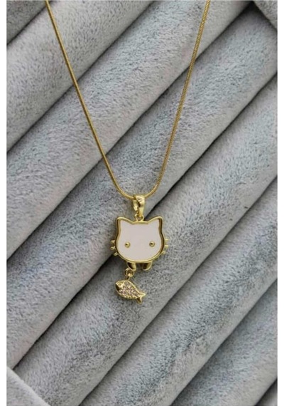 316l Paslanmaz Çelik Gold Hello Kitty Balık Detaylı Kolye Kararma Yapmaz Garantilidir Çelik