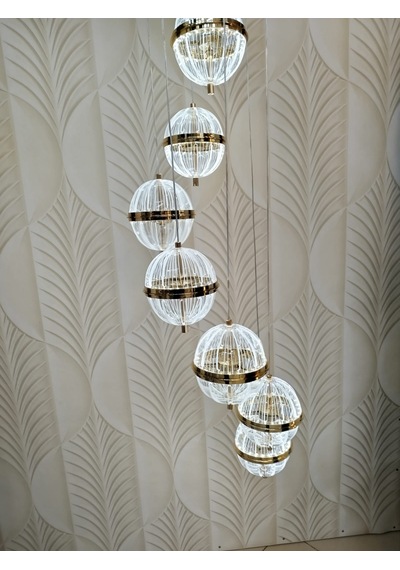 Modern Led Sarkıt Avize 6 Lı Sarı