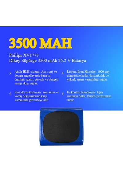 Philips Xv1773 Dikey Süpürge 3500 Mah 25.2v Batarya