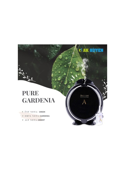 Akscent Zaman Ayarlı Koku Makinesi ve Pure Gardenia Koku Kartuşu 135 ML
