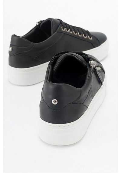 Luvishoes Berly Siyah Hakiki Deri Kadın Sneakers Siyah