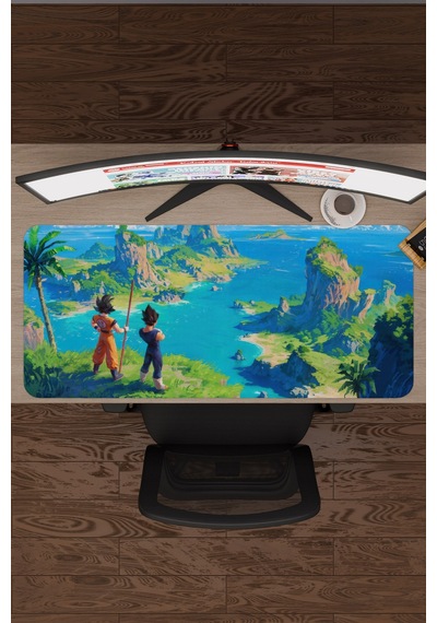 Dragon Ball Anime V2 - 90x40 Xxl Gaming Kauçuk Kaymaz Taban Mouse Pad Fare Altlığı