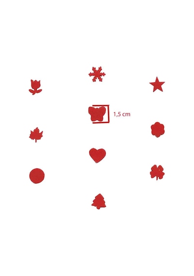 RedApple Şekilli Küçük Boy Delgeç/Şekilgeç 1,5 cm Kalp