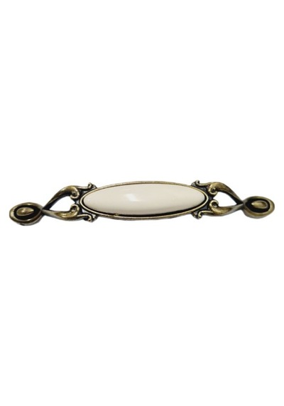 Miray 128 Mm Metal Antik Sarı Beyaz Porselen / 5 Adet Sarı