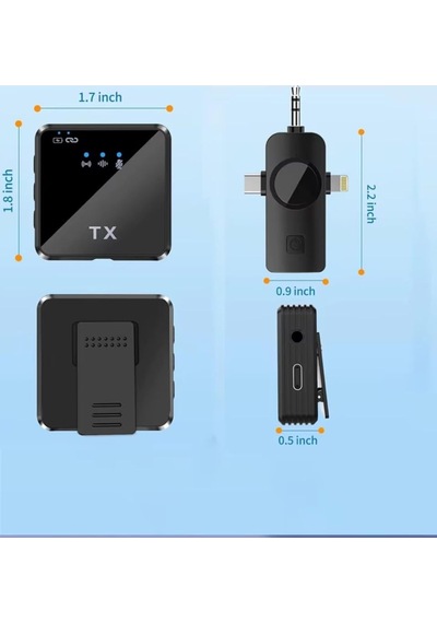 Wireless Microphone Kablosuz Yaka Mikrofonu Video Youtube Tiktok Canlı Yayın Stüdyo Mikrofon F