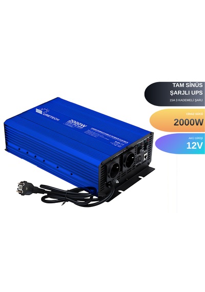 Uretech 2000 Watt 12 Volt Tam Sinüs Akü Şarjlı Ups Inverter