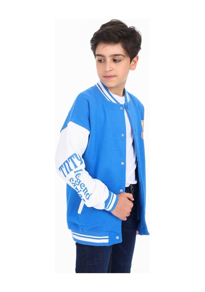 Toontoy Kids Toontoy Erkek Çocuk Baskılı Kolej Hırka Saks