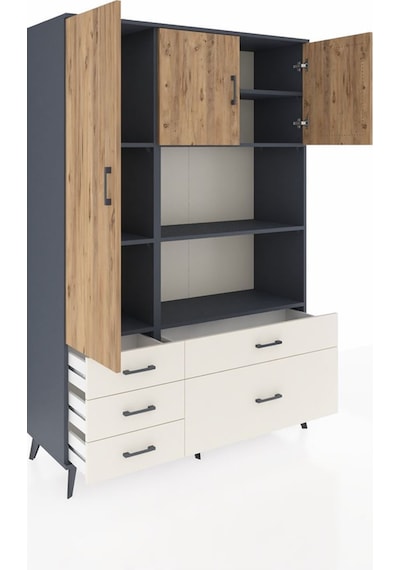 Hyperion Dolap 7 Raflı 5 Çekmeceli 3 Kapaklı 132x44x195 Antrasit-çam/aytaşı Atlas Çam/aytası Hyperion Dolap 7 Raflı 5 Çekmeceli 3 Kapaklı 132x44x195 Antrasit-çam/aytaşı Atlas Çam/aytası