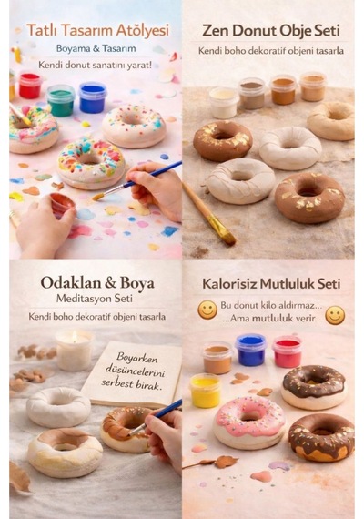 7 Parça Donut Boyama Seti Hobi & Eğitici Boyama Kiti