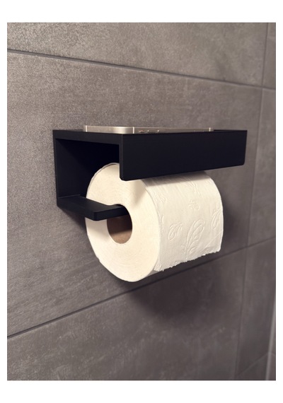 Yapışkanlı Tuvalet Kağıdı Askısı Banyo Tuvalet Kağıtlığı Aparatı Peçetelik Organizer Plastik Siyah