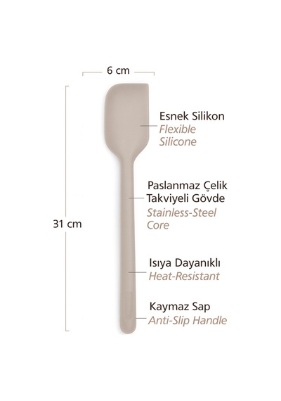 Greenpan Silikon Spatula Bej Platinum Silicone Bpa İçermez 200 C Isıya Dayanıklı Krem