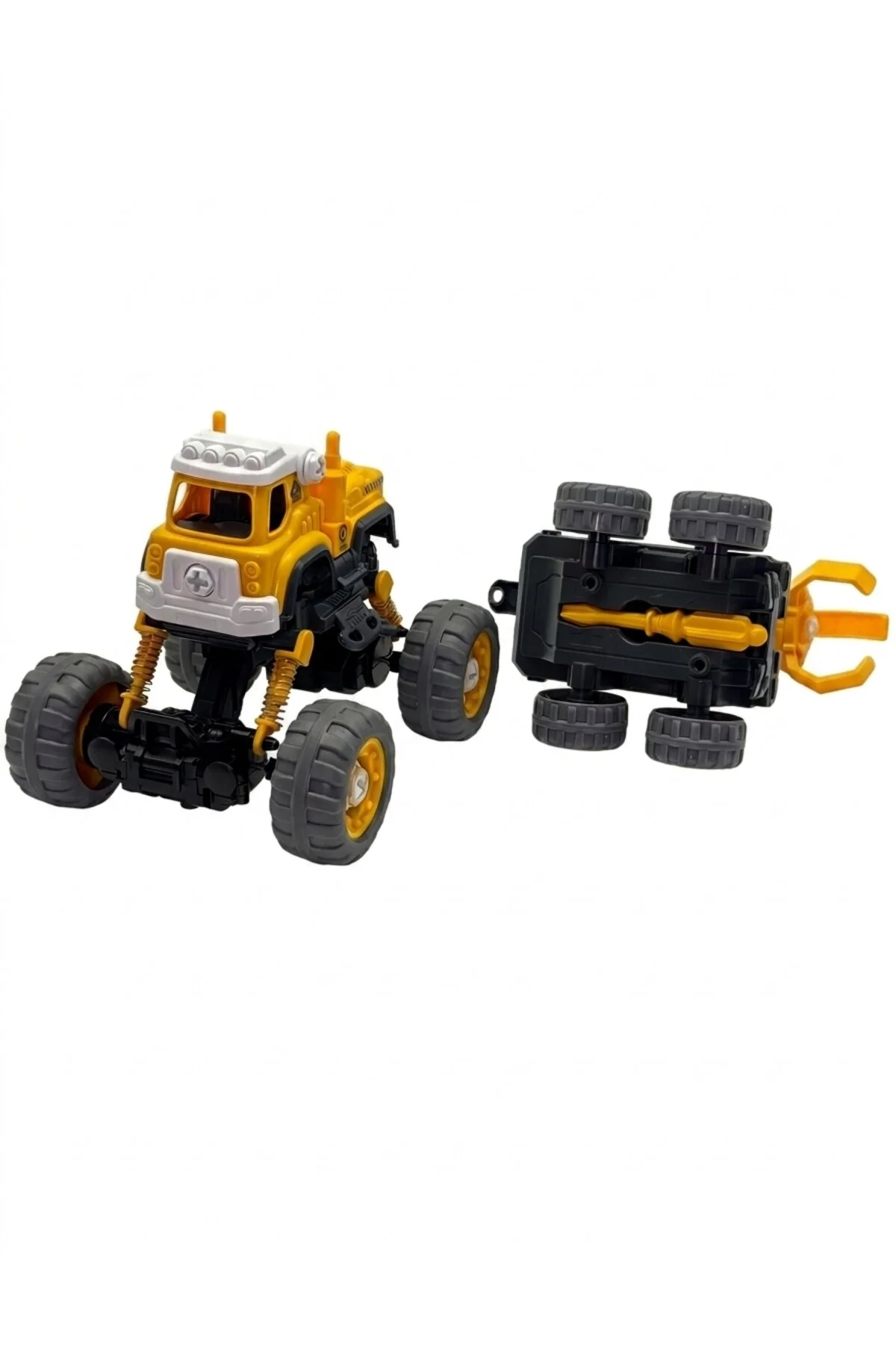 4x4 Geri Çek-bırak Vinçli Kamyon Dıy Oyuncak Seti, 25+ Sök-tak Parça