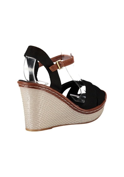 Fox Shoes Siyah Kadın Dolgu Topuklu Ayakkabı 9674040205