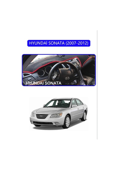 Hyundai Sonata 2007-2012torpido Koruma Halısı Mavi Kenar