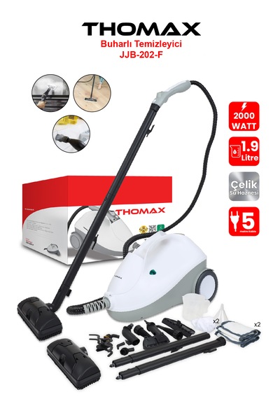 Thomax 2000 W 1.9 L Çok Fonksiyonlu Buharlı Temizleyici