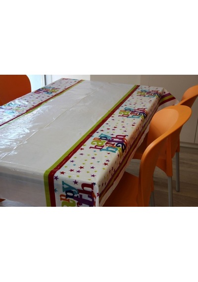 Happy Birthday Yazılı Doğum Günü Partisi Plastik Masa Örtüsü