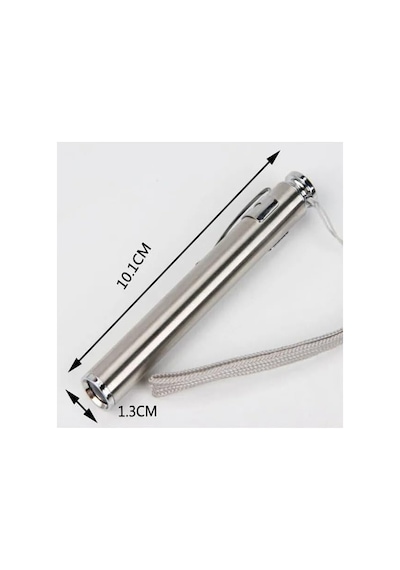 Uv Mini Kalem Fener / 365-395nm Ultraviyole Işık / Lümen Led Uv Fener / Alüminyum Gövde, Pilli, Gümüş / 10.1x1.3