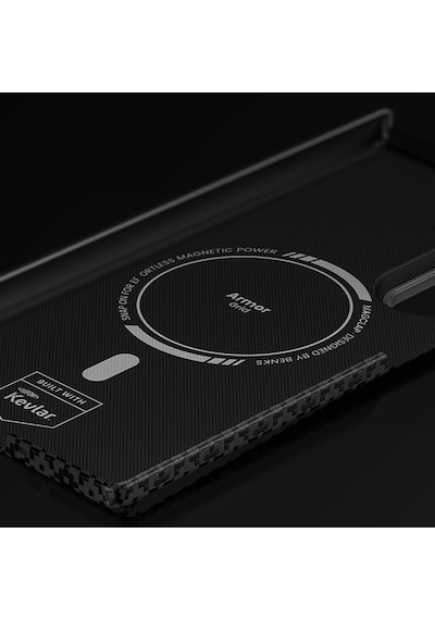 Galaxy Z Fold 7 Uyumlu Kılıf M-safe Özellikli Benks Armorair Armorgrid Serisi Kevlar Kapak Siyah