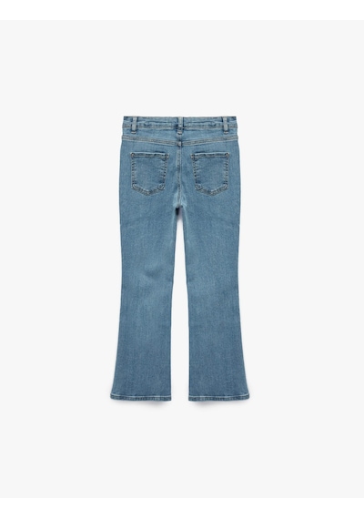 Koton İspanyol Paça İndigo Kız Çocuk Jean Pantolon 6skg40010ad İndigo