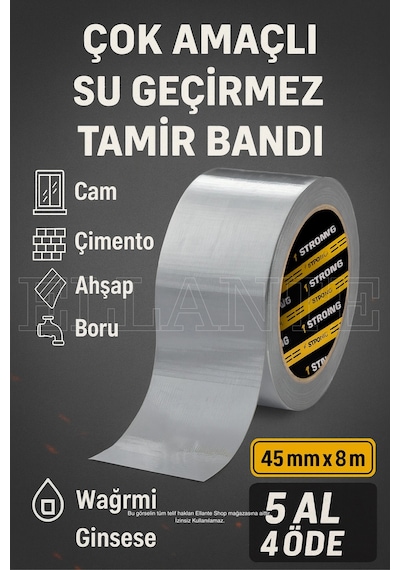 Suya Dayanıklı Tamir Bandı Çadır Bant 48x8 Mt Yüksek Kalite Bant 6 Adet