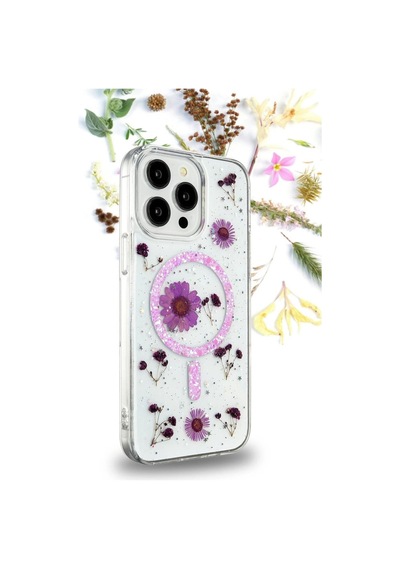 Apple, Uyumlu iPhone 14 Pro Kılıf Daisy Simli Magsafe Kapak - Pembe