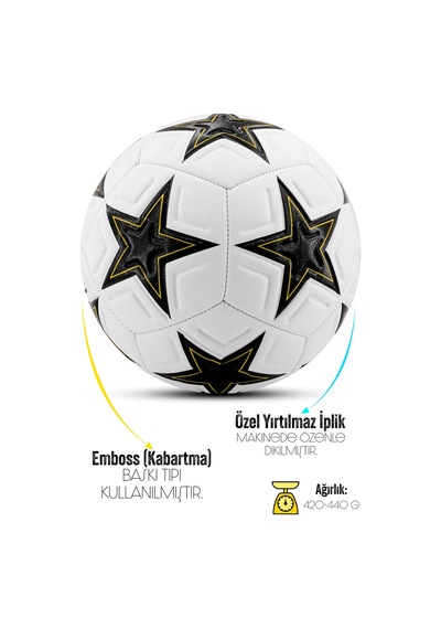3lü Set Futbol Topu Tekmelik Şampiyonlar Ligi Pompalı Sert Zemin Halı Saha Futbol Topu New Black No5 Açık Kahverengi