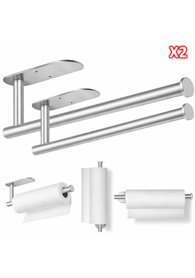 Microcase Çok Amaçlı Mutfak Banyo Tuvalet Paslanmaz Çelik Kağıt Havluluk 2 Adet Al5447 Gümüş