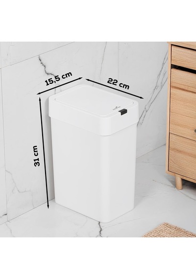 Porsima Me-06 Hareket Sensörlü 9lt Sessiz Banyo Mutfak Çöp Kovası Beyaz Çok Renkli