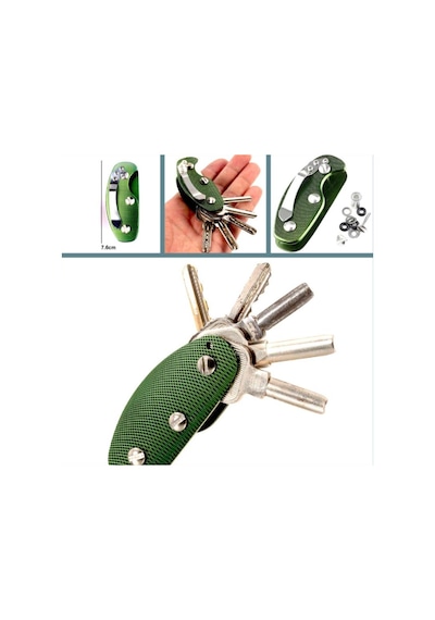 Omeniv Yeşil Metal Eşsiz Anahtarlık Av Balık Olta Kamp Outdoor Çok Renkli