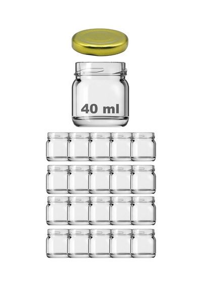 20 Adet Mini-küçük Cam Kavanoz Numune, Mama, Düğün Ve Kına Şekerleme Kavanozu 40ml. Şeffaf