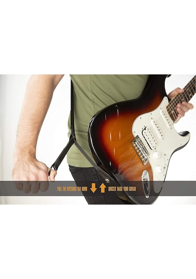 Levy's Leathers Ripchord Hızlı Ayar Teknolojisine Sahip Sağ Yükseklikte Gitar Kayışı 8,25 Cm Geniş Neopren - Siyah Mrhgp-blk