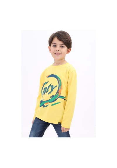 Toontoy Kids Toontoy Erkek Çocuk Baskılı Tişört Sarı