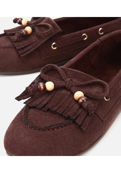 Hotiç Kadın Kahverengi Süet Fiyonk Detaylı Bağcıklı Loafer 01ayy323750a480 01ayy323750a480