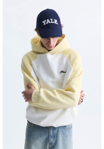 Vamos Renk Bloklu Kapüşonlu Sweatshirt Sarı