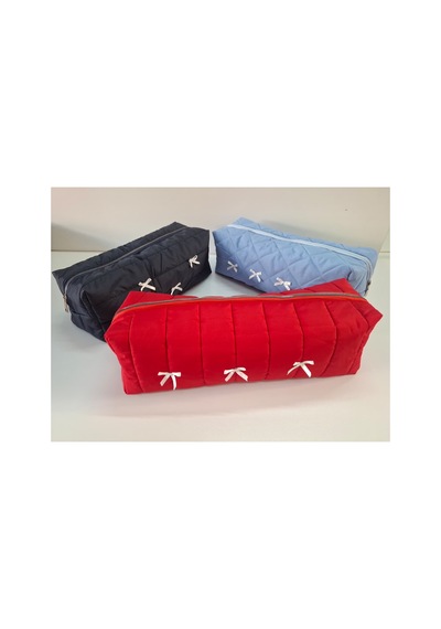 Dreamy Red Kapitone Fiyonklu Tüm Saç Şekillendiricilerine Uygun Organizer Çanta Tb043