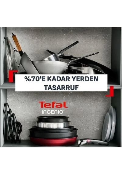 Tefal Ingenio Excellence Fusion Core 9x Büyük Tencere Ve Tava Seti - 14 Parça Siyah
