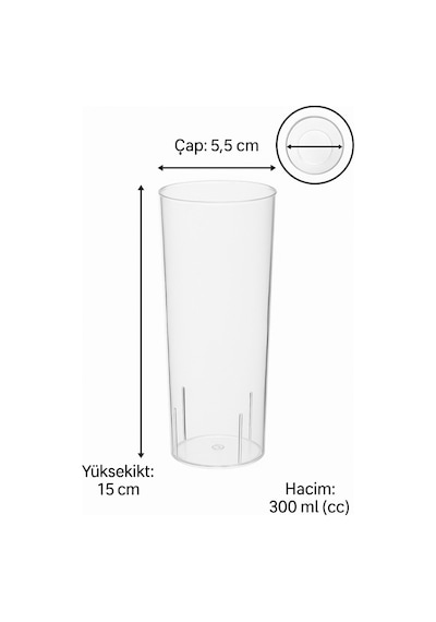 7 Li Set Plastik Kokteyl, Meşrubat Bardağı - Parti, Düğün, Davet Ve Organizasyon Bardağı 300 Ml